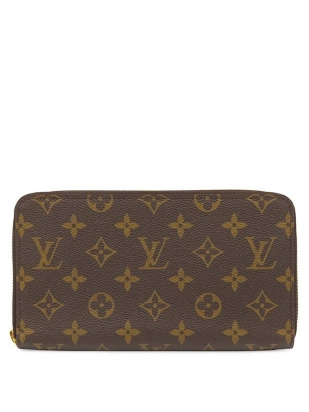 Louis Vuitton Wallet Zippy Organizer Monogram Canvas Gold Zip Around Brown